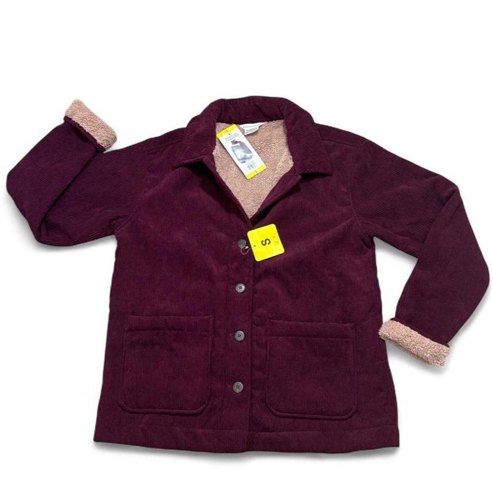Corduroy Sherpa Shacket Fall Winter Cabin Core Boston Traders Burgundy (S)